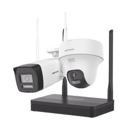 Kit IP Inalámbrico Hikvision NKS422W02H NVR 4 Canales / 1 Cámara Bala Exterior + 1 Cámara Turrent Interior / 2mpx / 2.8mm / Dual Light / Audio Bidireccional