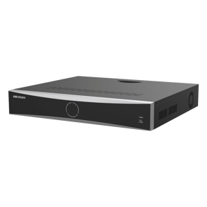 NVR 16 Canales IP Hikvision DS-7716NXI-K4(E) de 12MPX/AcuSense (Evita Falsas Alarmas)/Reconocimiento Facial/4 Bahías de Disco Duro/HDMI en 4K/Alarmas I/O