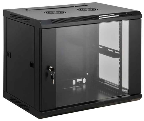 Gabinete 19" 9U Intellinet 711814, Mural Ensamblado Color Negro
