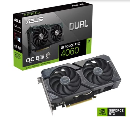 Tarjeta de Video Asus DUAL-RTX4060-O8G 8GB GDDR6 PCIE X16 4.0/ HDMI/ 3XDP/ Estandar/ Gama Media