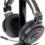Diadema con micrófono H320-RGB Redragon gamer lamia 2 negro, RGB, USB, con soporte