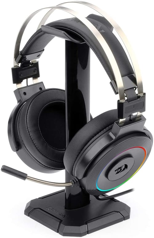 Diadema con micrófono H320-RGB Redragon gamer lamia 2 negro, RGB, USB, con soporte
