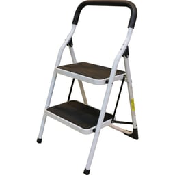 Escalera de Acero Surtek ETT2 Tipo Taburete/Plegable/Con 2 Peldaños/160KG/Blanco-Negro