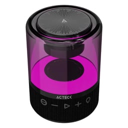 Bocina Portátil Inalámbrica Acteck Glee Pure AP30 / Bluetooth 5.2 / Negro / 5W + Alimentación Tipo-C / Iluminación Led RGB / AC-936422