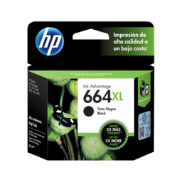 Cartucho de tinta HP 664XL negro, alto rendimiento, F6V31AL