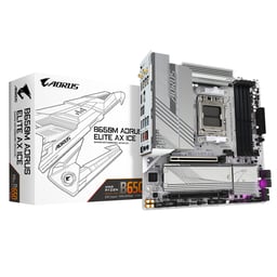 Tarjeta Madre Gigabyte B650M A Elite AX ICE Socket AM5/4xDDR5/HDMI/DP/Para AMD/Micro ATX