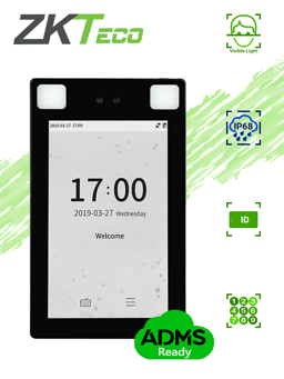 Terminal de Control de Acceso Facial ZKTECO PROFACE-X/Exterior/de -30° Hasta 60°/30000 Rostros/50000 Tarjetas RFID 125KHZ/Pantalla 8"/IP68/IK04/Serie VISIBLE LIGHT