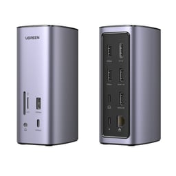 Ugreen Docking Station 90325 USB C / 3x USB 3.0 / 2x USB C / 2x HDMI / 1x Display Port / 1x RJ-45 / Plata
