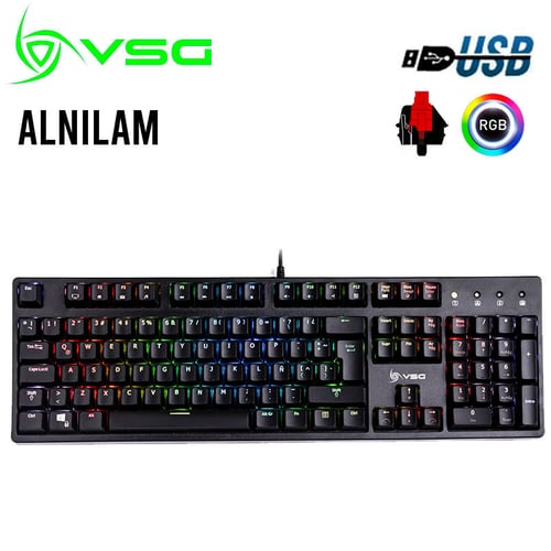 Teclado Mecanico Gamer VSG Alnilam Kailh Rojo VG-KM983-BLK-RED Alambrico/ RGB/ Español/ USB/ Negro