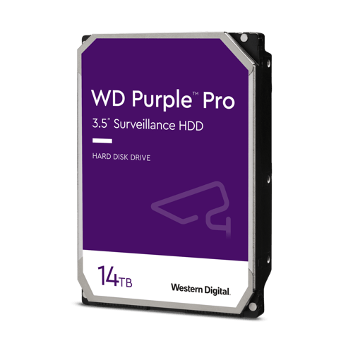 Disco Duro Interno 14TB WD Purple Pro 3.5" SATA3 6GB/S 512MB 7200RPM 24X7 IA DVR NVR 1-16 BAHIAS 1-64 Camaras, WD142PURP