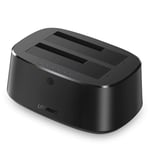Base Para Disco Duro de Doble Bahia USB 3.0 Ugreen 50854, Soporta Discos SATA de 2.5" y 3.5", Con Adaptador de Corriente 12V3A/Cable USB 1M/Alta Velocidad