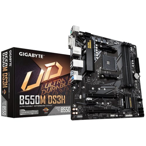 Tarjeta Madre Gigabyte B550M DS3H Socket-AM4/ 4XDDR4/ PCIE4.0/ HDMI/ DVI (Requiere Actualización de Bios para Serie Ryzen 5000)