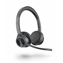 Diadema Audífonos C/Micrófono Inalámbricos Poly Voyager 4320 / Bluetooth / USB-A / Adaptador BT700 / Color Negro / Certificación Microsoft Teams / 77Y98AA