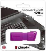 Memoria USB 128GB Kingston KC-U2L128-7LP Datatraveler Exodia M, USB 3.2, Color Morado