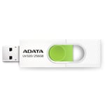 Memoria USB 256GB Adata AUV320-256G-RWHGN USB3.2 Retractil Color Blanco/Verde