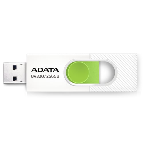 Memoria USB 256GB Adata AUV320-256G-RWHGN USB3.2 Retractil Color Blanco/Verde