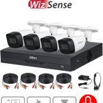 Kit de 4 Canales 5MP con Audio Dahua KITXVR5104HS4KLI3+4HFW1500CMA