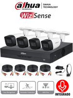 Kit de 4 Canales 5MP con Audio Dahua KITXVR5104HS4KLI3+4HFW1500CMA