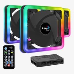 Kit 3 Ventilador Aerocool Edge 14 Pro ARGB, 3 Ventiladores de 120MM + Controlador/ Control Inalambrico, 4718009158115