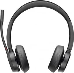 Diadema Audifonos c/Microfono Binaural Inalambricos Poly Voyager 4320/Bluetooth/USB-A /Adaptador BT700/Soporte de Carga/Color Negro/Certificacion Microsoft Teams/77Z00AA