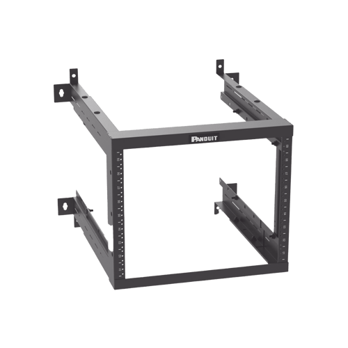 Rack Panzone de Montaje en Pared Panduit, de 19IN, Profundidad Ajustable, Rieles Numerados y Roscados #12-24, 9 UR, Color Negro, AWMR9