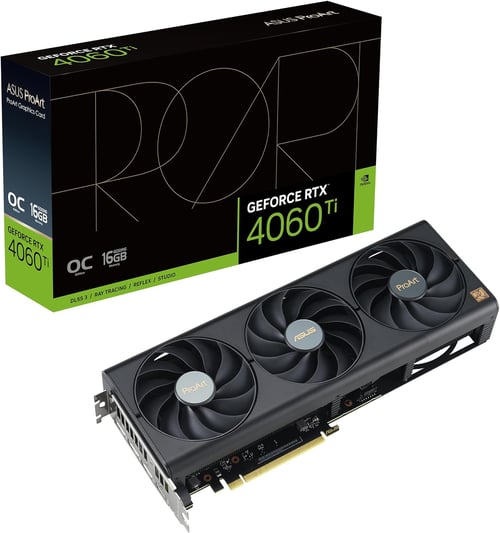 T/Video Asus Nvidia PROART-RTX4060TI-O16G / 16GB / GDDR6 / 128Bit / 2655MHz / HDMI / PCI Express 4.0