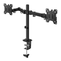 Soporte Doble de Escritorio para Monitor 32" Steren STV-215/VESA 75X75/100X100/Compatible con Monitores Curvos/8KG