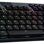 Teclado Mecanico Inalambrico Logitech G915 TKL RGB Lightspeed Gaming Negro sin Teclado Numerico, 920-009495