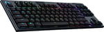 Teclado Mecanico Inalambrico Logitech G915 TKL RGB Lightspeed Gaming Negro sin Teclado Numerico, 920-009495