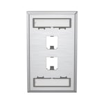 Placa de Pared Vertical, Panduit, de Acero Inoxidable, Salida Para 2 Puertos Mini-Com, Con Espacios Para Etiquetas, CFPL2SY