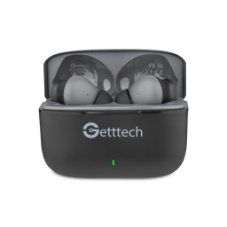 Audífonos Inalámbricos GETTTECH GUE-T8PBL-BG Bluetooth 5.2 con Micrófono, ANC, Estuche de Carga USB-C y Sonido Hi-Fi – Negro/Gris