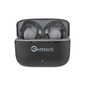 Audífonos Inalámbricos GETTTECH GUE-T8PBL-BG Bluetooth 5.2 con Micrófono, ANC, Estuche de Carga USB-C y Sonido Hi-Fi – Negro/Gris