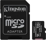 Memoria MicroSD 512GB Kingston SDCS2/512GB canvas select plus clase 10 con adaptador