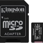 Memoria MicroSD 512GB Kingston SDCS2/512GB canvas select plus clase 10 con adaptador