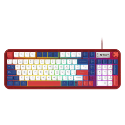 Teclado Gamer Alámbrico Balam Rush Warstrike Gunda KG500G RGB BR-945813/Membrana/USB-C/USB-A/Rojo