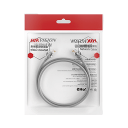 Cable de Red UTP CAT6 24 AWG de 10M Hikvision DS-1NP6UEC0-1000-G Color Gris/Ideal Para POE+/Interior