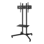 Soporte Movil Steren STV-150, Para TV 19" a 83" Con Repisa Soporta Hasta 60KG Color Negro