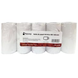 Paquete con 5 Piezas de Rollo de Papel Termico 80X40MM Nextep NE-529M