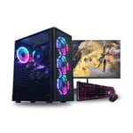 PC Gamer 23.8" AMD Ryzen 5 5600G / B550M-A AC / 8GB RAM / 256GB SSD / Dragonfly Mesh / 650W /Teclado y Mouse, PC GAMER 1