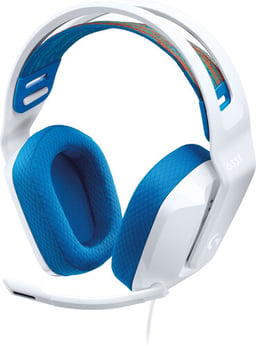 Diadema Audifono con Microfono Logitech G335 Gaming Alambrico 3.5MM Blanco/ Azul, 981-001017