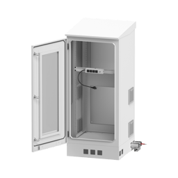 Gabinete de Piso Para Exterior Linkedpro LP-FORTE-16U-BAT Con Ventiladores/Termostato Con Rack de 19"/16U/Espacio Para Baterias/Se Envia El Gabinete Armado