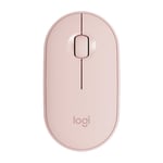 Mouse Inalámbrico Logitech Pebble M350 Optico/ RF + Bluetooth/ 1000DPI/ Color Rosa, 910-005769
