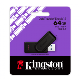 Memoria USB 3.0 KINGSTON DATATRAVELER EXODIA S 64GB Tapa Giratoria Negro Azul KC-U3C64-7TB