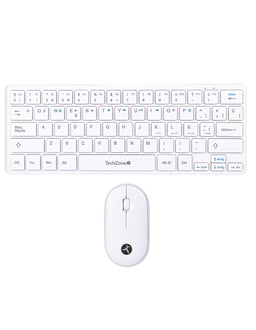 Kit Teclado y Mouse Inalambrico Techzone TZACCBI04 Young Pop White, 64 Teclas, 1200DPI, Color Blanco