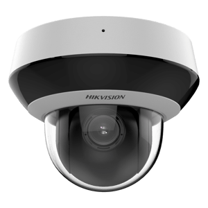 Cámara Mini Domo PTZ IP Hikvision DS-2DE2A404IWG1-E de 4MPX/2.8MM/Zoom 4X/Micrófono y Bocina Integrados/AcuSense/H.265+/20M IR EXIR/WDR/PoE/IK10/IP66/DarkFighter/Micro SD