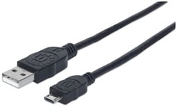 Cable USB de Alta Velocidad Manhattan de USB 2.0 a Macho-Micro USB 2.0 B Macho Negro, 325684