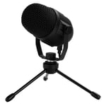 Microfono Ocelot Gaming OGMIC-02 Para Streaming, USB, con Base Tripie Para Escritorio, Color Negro
