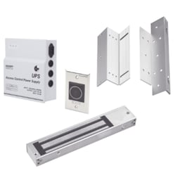Kit Para Control De Acceso Accesspro Kitmag12V Incluye Fuente De 12VCD Con Respaldo De Bateria / Chapa Magnetica De 600LBS / Montajes L Y Z / Boton De Salida