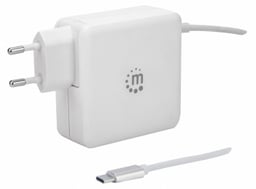 Cargador Universal USB-C MANHATTAN 180245 60W/Suministro De Energia PD/Color Blanco