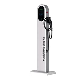 Estación De Carga Para Vehículos Eléctricos GREENC S03US48A02 Pedestal 2x Tipo 1 SAE J1772 48A 11.5kW Por Puerto LCD 4.3" RFID IP54